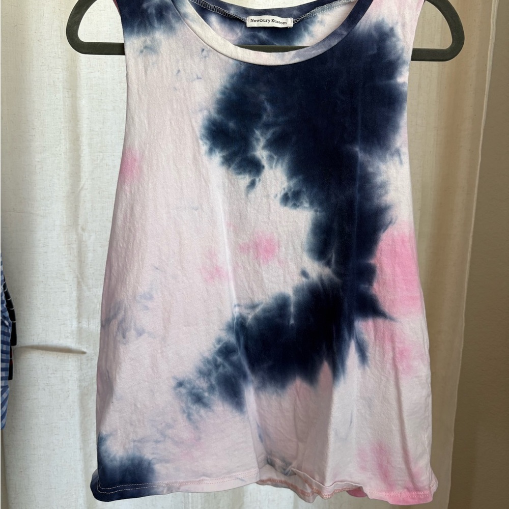 Newbury Kustom Tie-Dye Muscle Tee - Pink and Blue